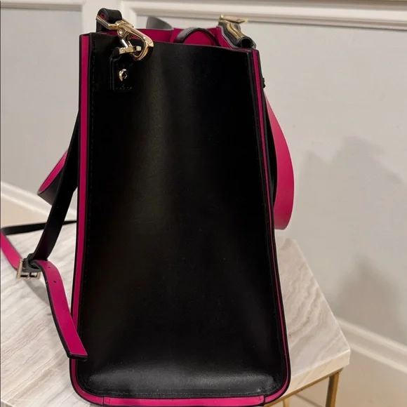 Kate Spade Bag Black Pink Leather Colorblock Tote Satchel - Picture 5 of 17